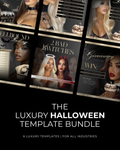Halloween Social Media Instagram Canva Template Post Bundle | GOLD & BLACK | 6 Halloween Editable Posts